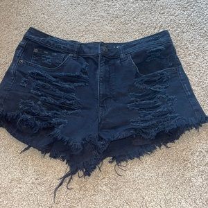 American Eagle black jean shorts